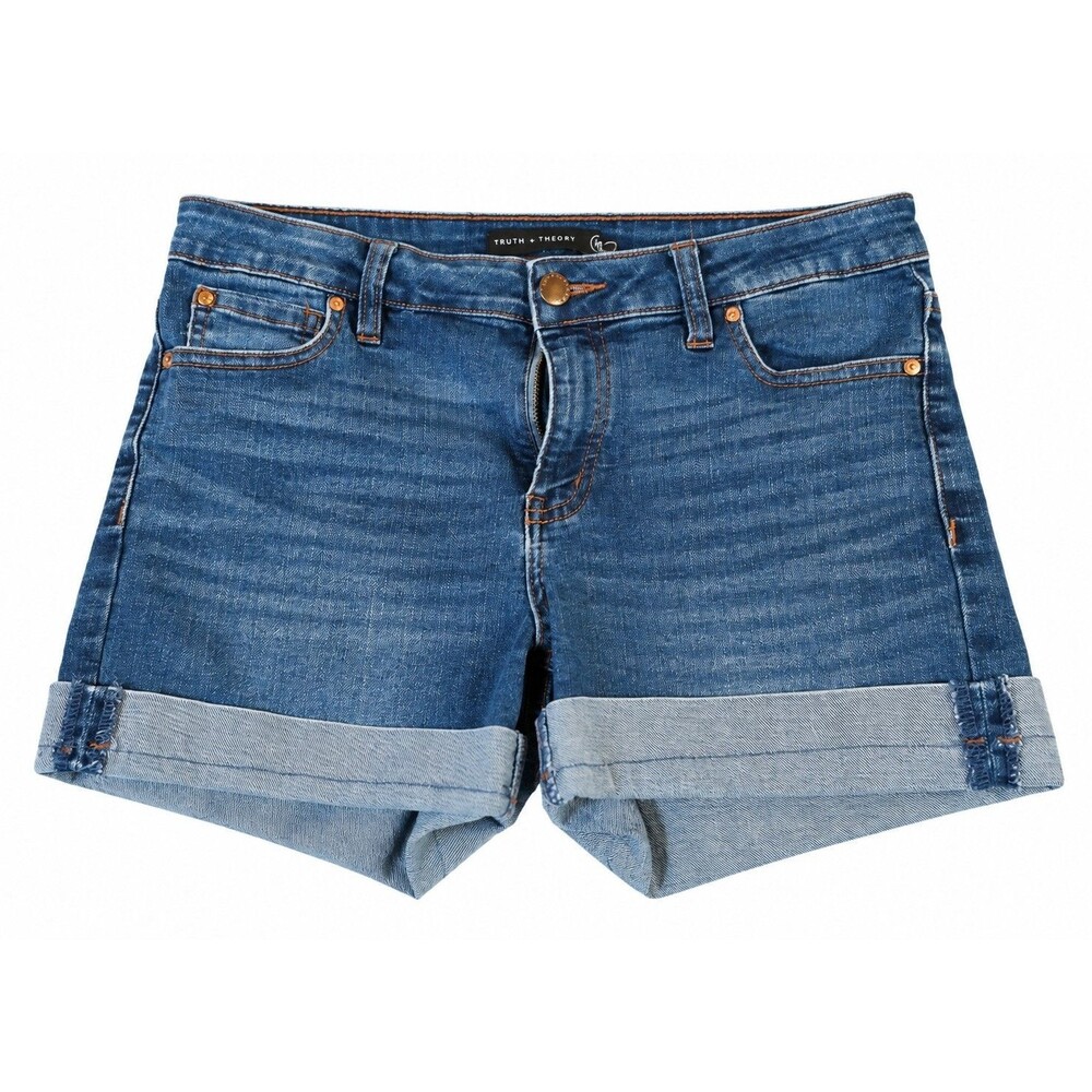 Truth + Theory Women’s Size 6 Cuffed Denim Shorts Medium Wash Casual